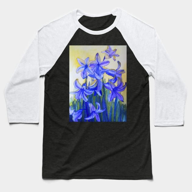 Bluebells watercolour painting Baseball T-Shirt by esvb